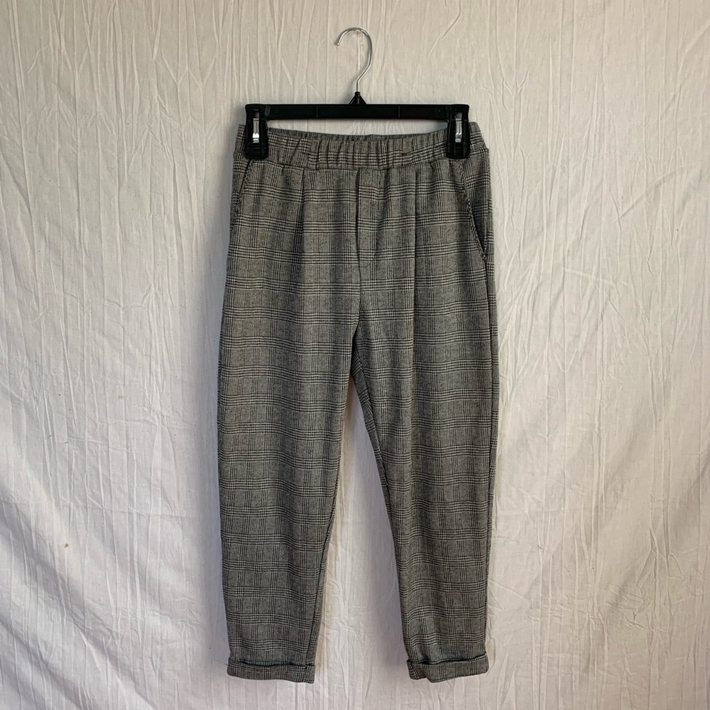 Iris Black and White Plaid Capri Leggings/Pants Womens Size S